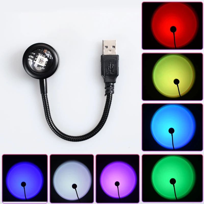 USB Sunset Light Wireless Sunset Projection Lamp Universal